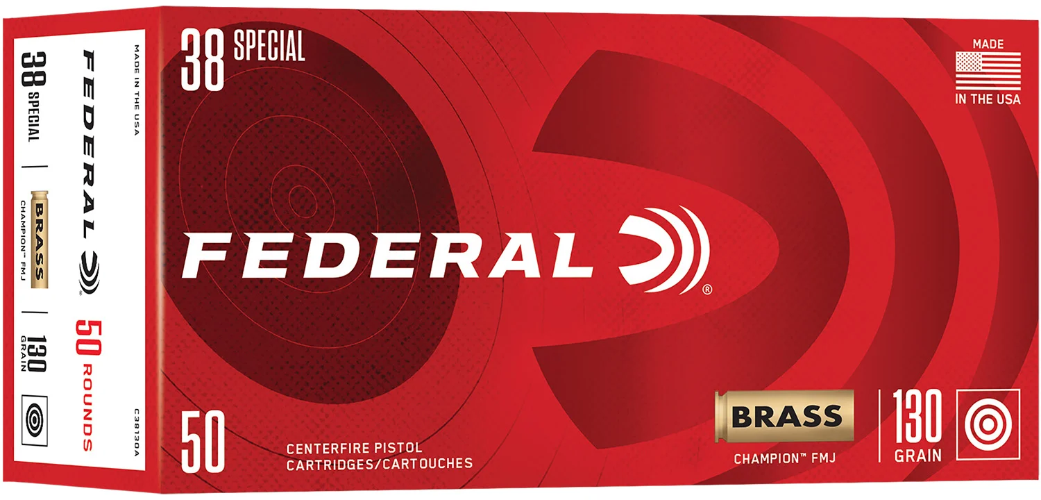 Federal C38130A Champion 38Special 130gr Full Metal Jacket 50 Per Box/20 Case