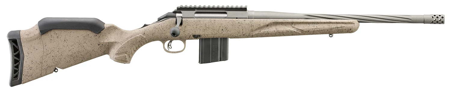 Ruger 46927 American II Ranch Full Size 6.5 Grendel 10+1 16.10" Cobalt Cerakote Spiral Fluted Threaded Barrel & Alloy Steel Receiver w/Picatinny Rail, Flat Dark Earth Splatter Adj LOP Synthetic Stock