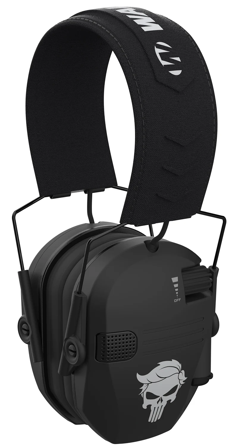 Walker's GWPRSEMT24PUN Razor Merica Muffs Punisher Polymer Over the Head Black