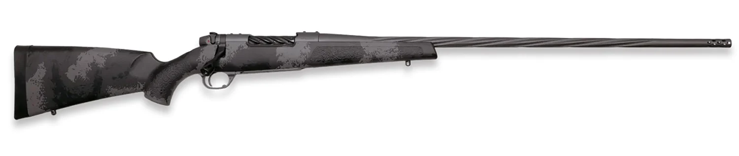 Weatherby MLW01N7MMRR8B Mark V Live Wild 7mm Rem 3+1 26" Gray Cerakote Fluted Threaded Barrel, Gray Cerakote Drilled & Tapped Steel Receiver, Fixed Black w/Gray Accents Polymer Stock, Right Hand