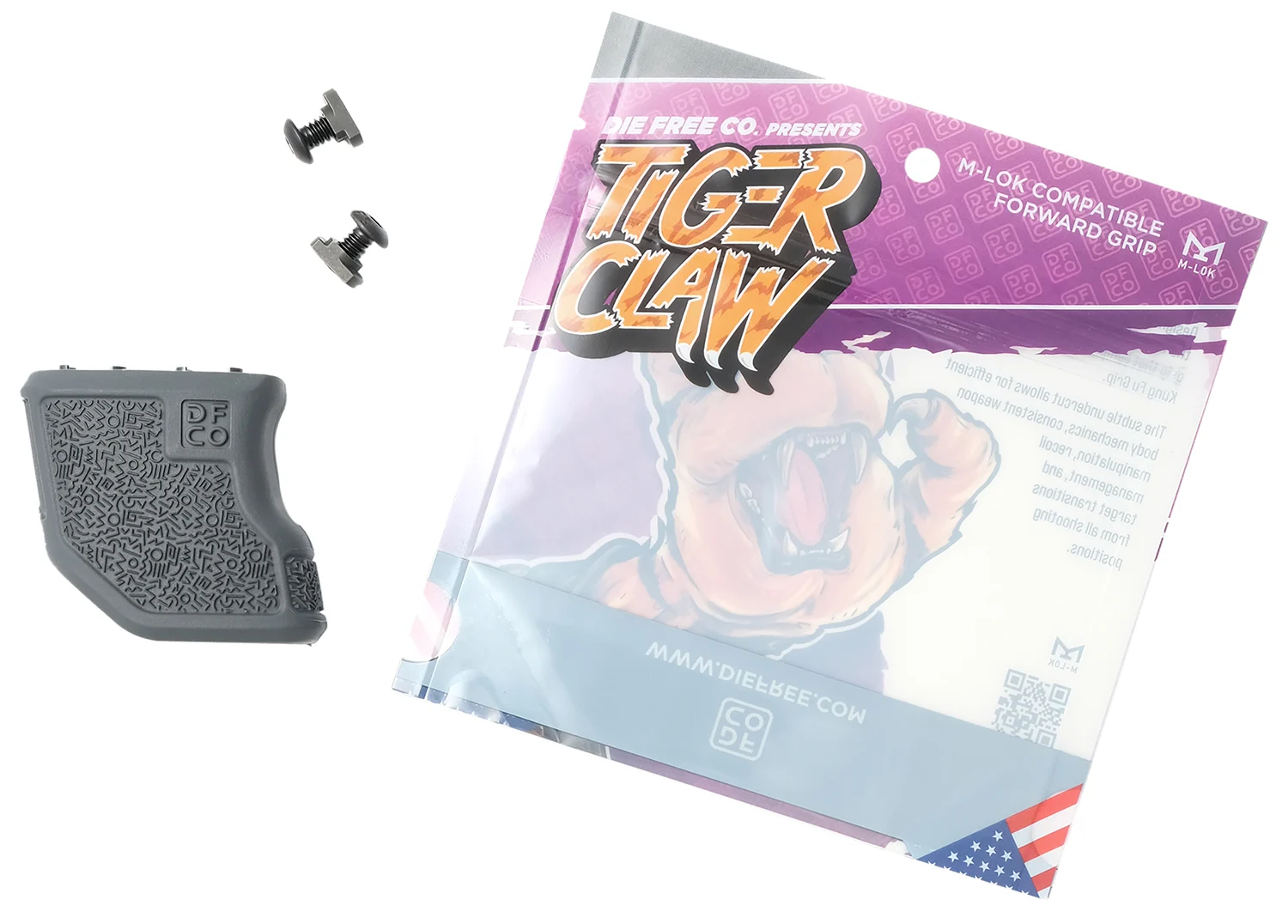 Die Free Co Llc TCMLOKGRY Tiger Claw Gray Nylon