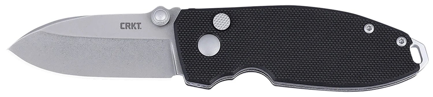 CRKT 2474 SQUID EDC 2.27" Folding Plain Stonewashed D2 Steel Blade, Black G10 Handle