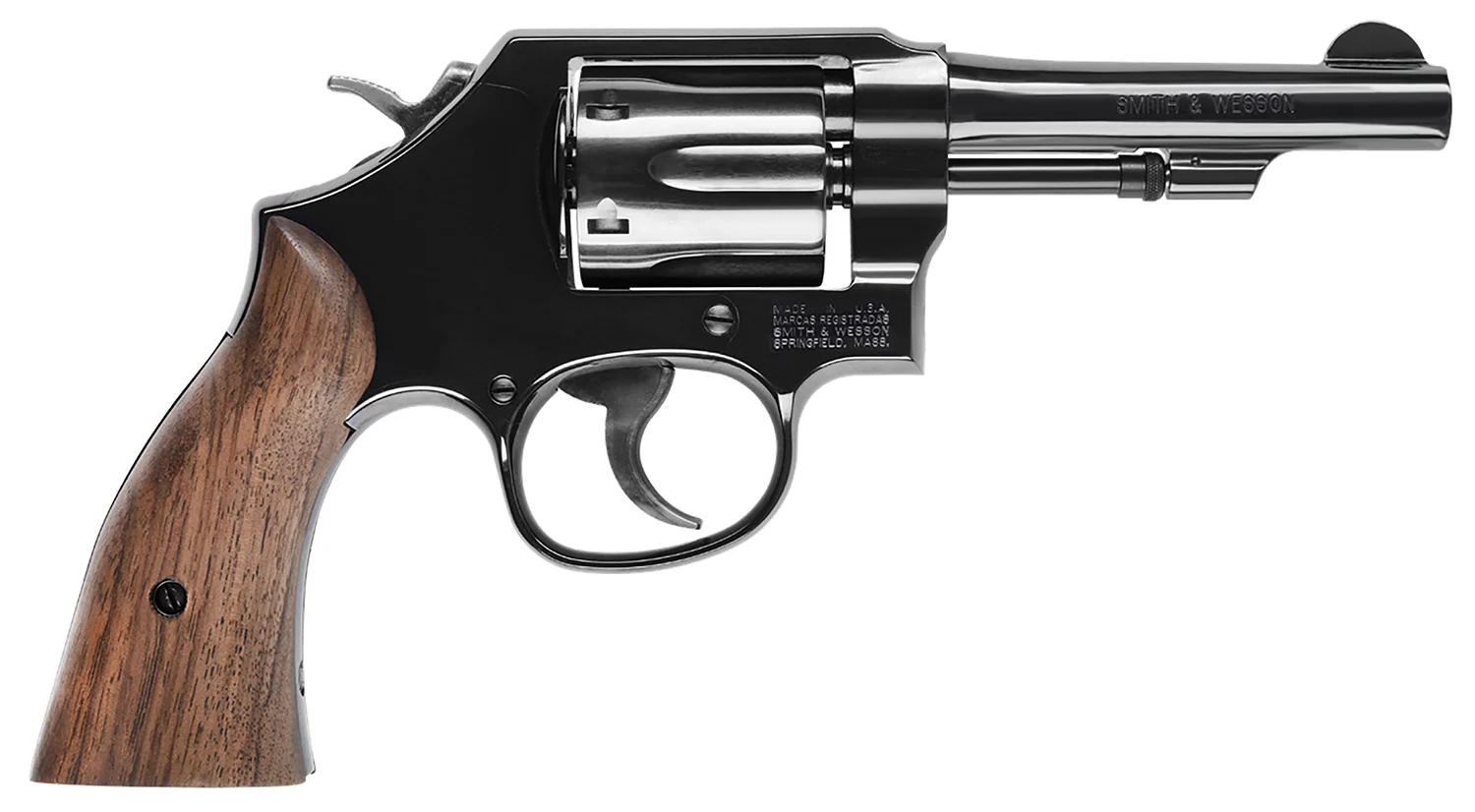 Smith & Wesson 14074 Model 10 K-Frame 38 S&W Spl+P 6 Shot 4" Blued Carbon Steel Barrel, Cylinder & Frame w/Rear Sight Integral Slot, Tyler Gun Works Walnut Grip, No Safety