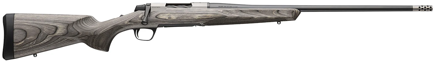 Browning 036092298 X-Bolt 2 Hunter Full Size 7mm PRC 3+1 24" Matte Blued Threaded Sporter Barrel, Drilled & Tapped Stainless Steel Receiver, Fixed Gray Laminate Stock, Radial Muzzle Brake