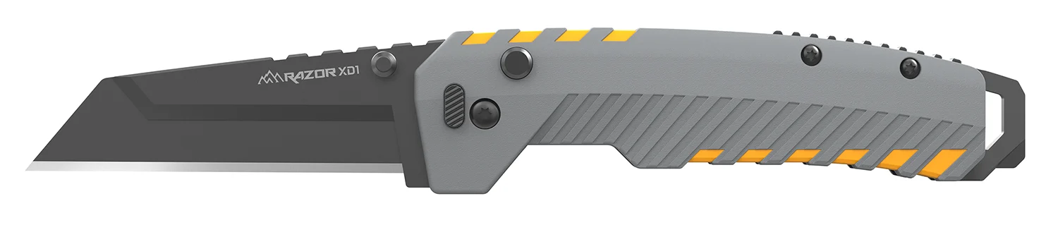 Outdoor Edge XDS230AC Razor XD2 3" Folding Plain 420J2 SS Blade Gray/Yellow