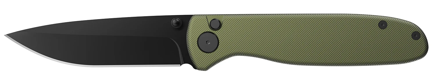Outdoor Edge DK1C Dirk 3.25" Folding Drop Point Plain Black Oxide 8Cr13MoV SS Blade Green Anodized