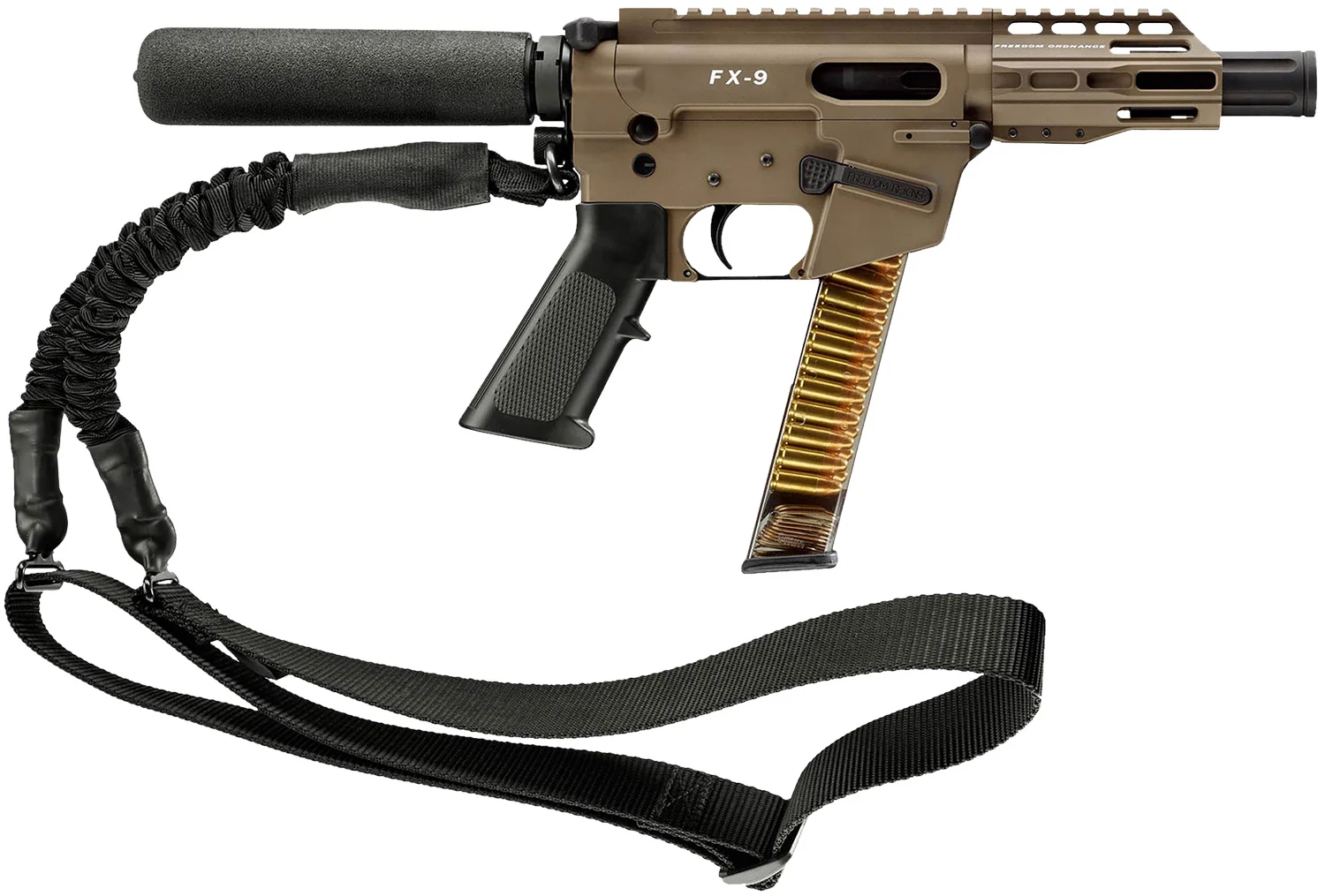 FREEDOM ORDNANCE FX9P4T-FDE FX9P 9mm Luger 31+1 4" Flat Dark Earth Synthetic Pistol Tube