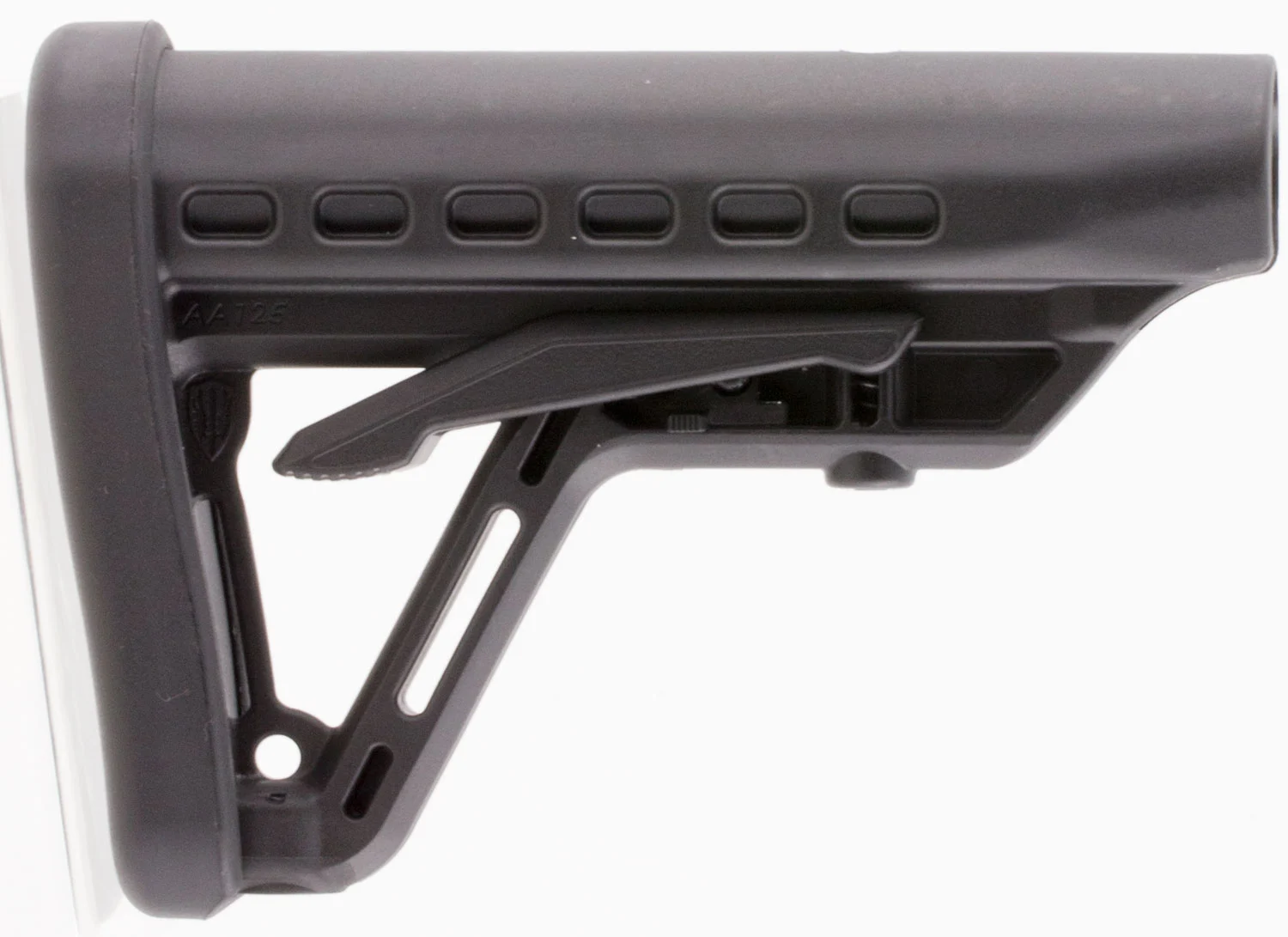 Archangel AA125 Low-Profile Black Synthetic, 6 Position, Fits AR-Platform with Commercial Tube