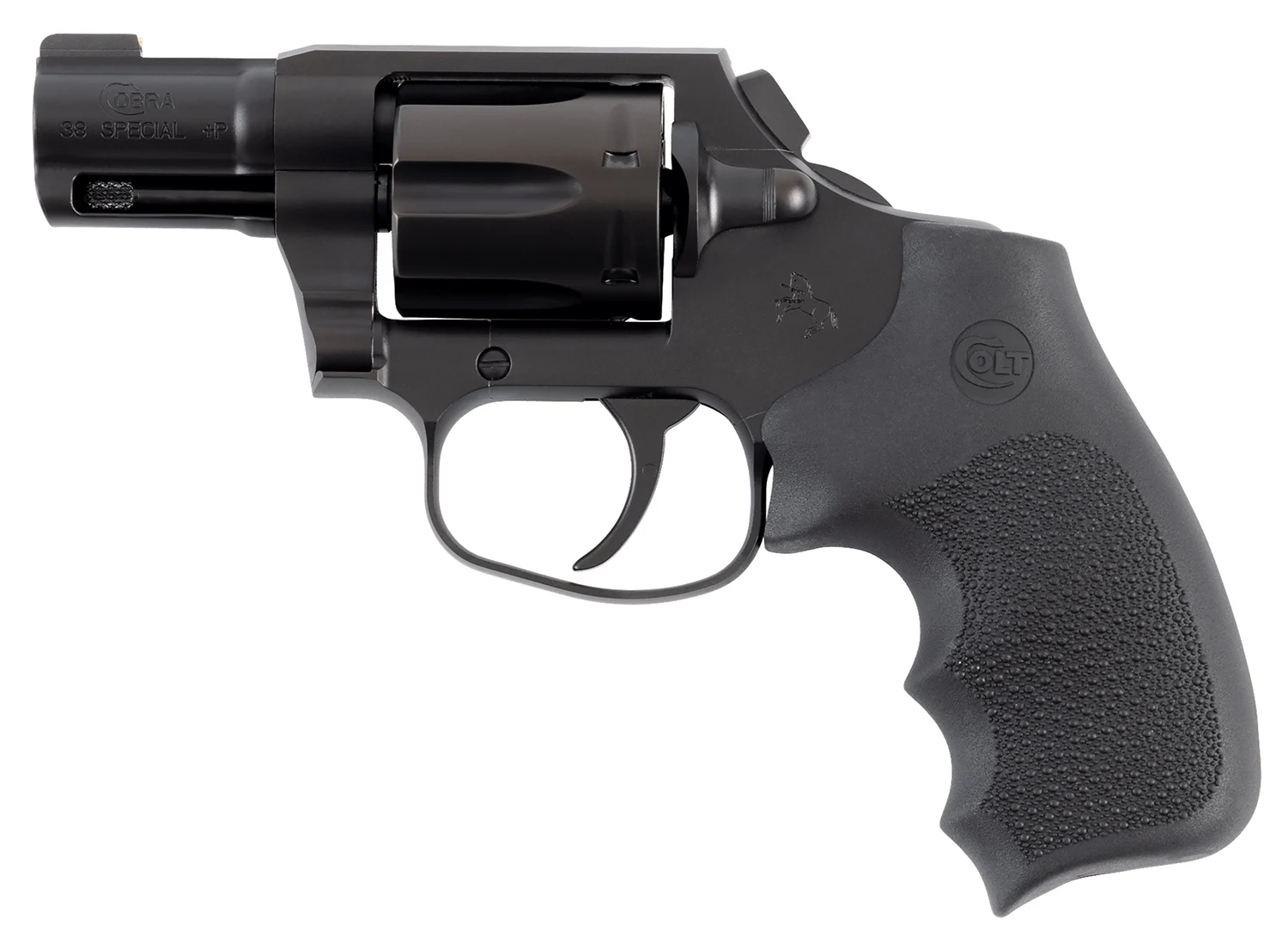 Colt Mfg COBRAMB2RNS Night Cobra 38 Special +P 6rd Shot 2" Black PVD Stainless Steel Barrel, Cylinder & Frame, Black Hogue Overmolded Grip, Exposed Hammer