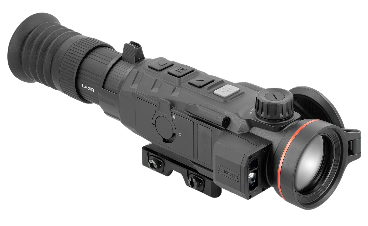 Nocpix RICO2L42R RIco 2 L48R LRF Thermal Weapon Sight Black 4x42mm Multi- 1 DIY/1 Dynamic/6 Static Reticle, 384×288, 12 Microns, 60 Hz Resolution, Zoom Digital 4x