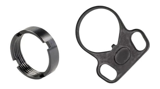White Label Armory WLA-BUF-7008-01 End Plate Kit Ambidextrous Black Aluminum/Steel AR-15