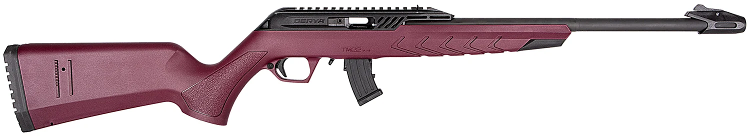 Derya Firearms TM22.STAN.BC.18 TM22 Standard Full Size 22 LR 10+1 18" Black Target Barrel, Black Anodized Aluminum Receiver w/Picatinny Rail, Black Cherry Adjustable Polymer Stock