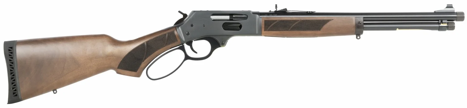 Henry H010PGR4570 Protector Carbine 45-70 Gov 4+1 16.50" Blued Threaded Barrel, Blued Steel Drilled & Tapped Receiver, American Walnut Fixed w/Pistol Grip Stock