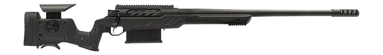 Cadex Inc CDXBMGQUA5029HI20I1J5N BMG Quake 50 BMG 3+1 29" Black DLC Match Grade Threaded Barrel, Black Cerakote Receiver w/Picatinny Rail, Adj Cheek Piece & LOP Black Polymer Stock