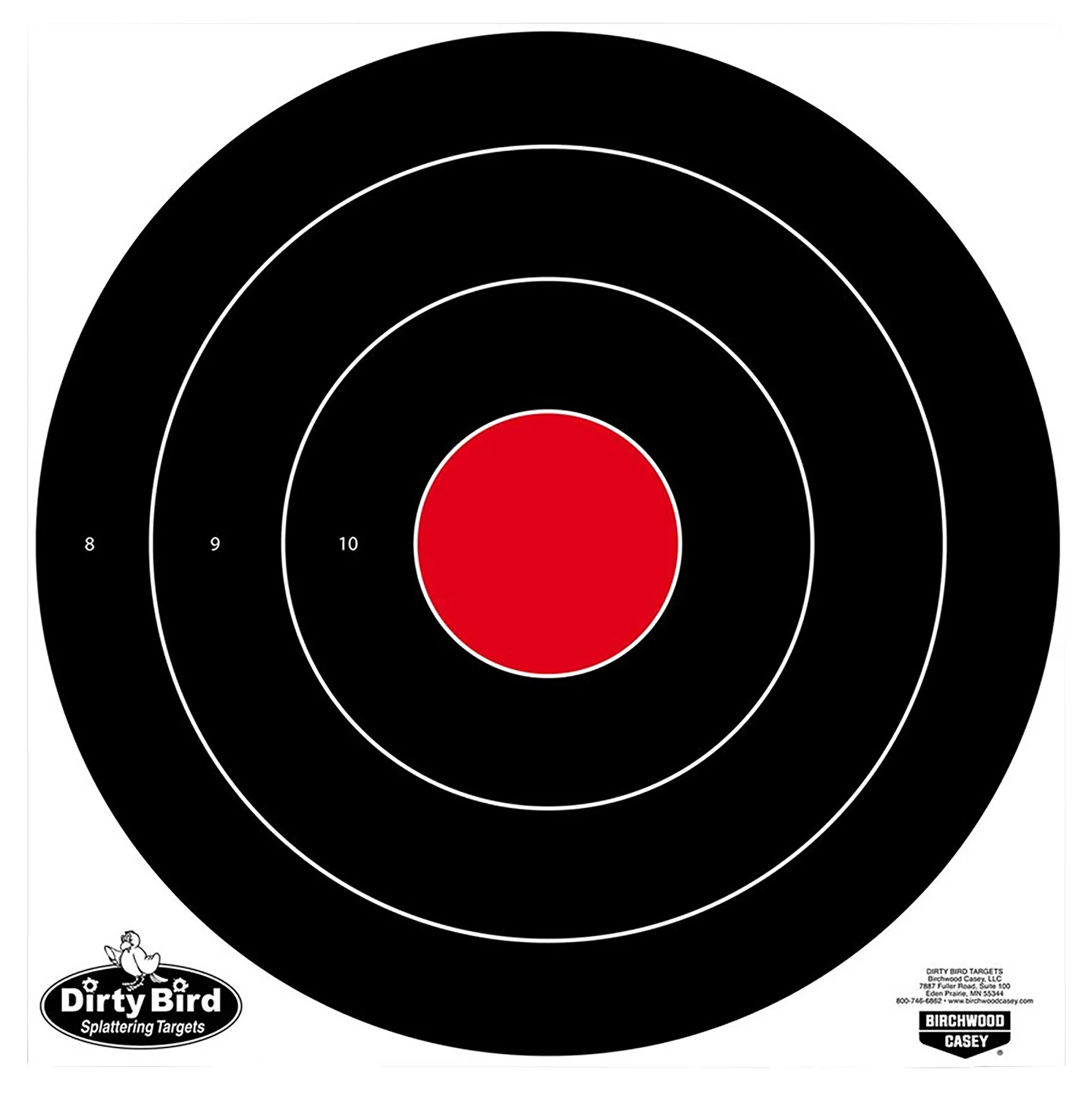 Birchwood Casey 35185 Dirty Bird 17.25" Bullseye Tagboard Hanging Black/White 5 Pack