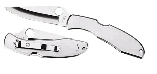 Spyderco C10P Endura II 3.88" Folding Drop Point Plain VG-10 Stainless Steel Blade/Stainless Handle