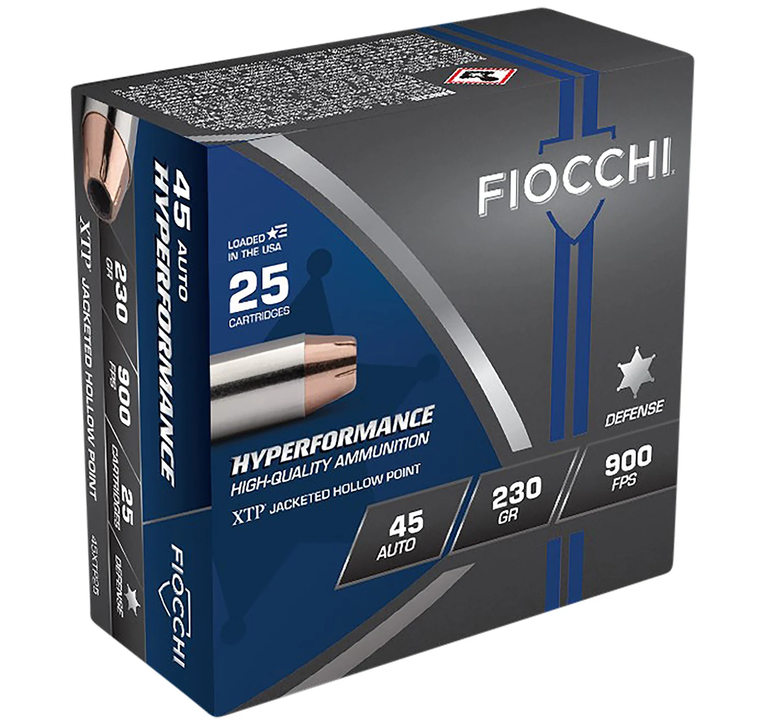Fiocchi 45XTP25 Hyperformance 45ACP 230gr Hornady XTP Hollow Point 25 Per Box/20 Case
