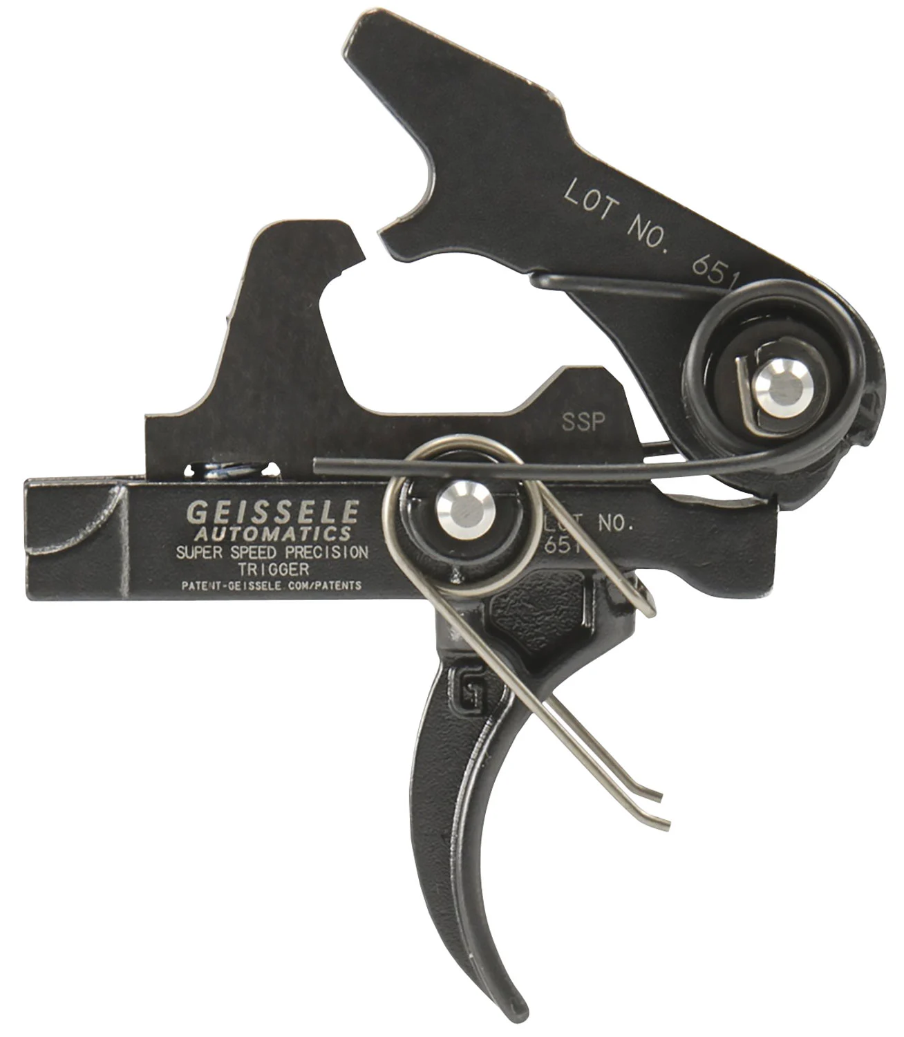 Geissele Automatics 05400 SSP Single-Stage Curved Trigger with 3-3.75 lbs Draw Weight & Black Oxide Finish for AR-Platform