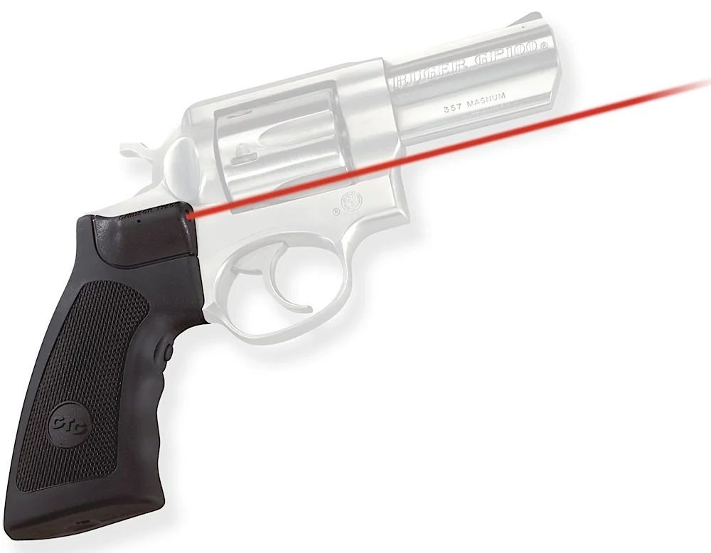 Crimson Trace 011790 Lasergrips Fits Ruger Alaskan/GP100/Super Redhawk, Red Laser 633nM Wavelength 5mW Output, Black Polymer