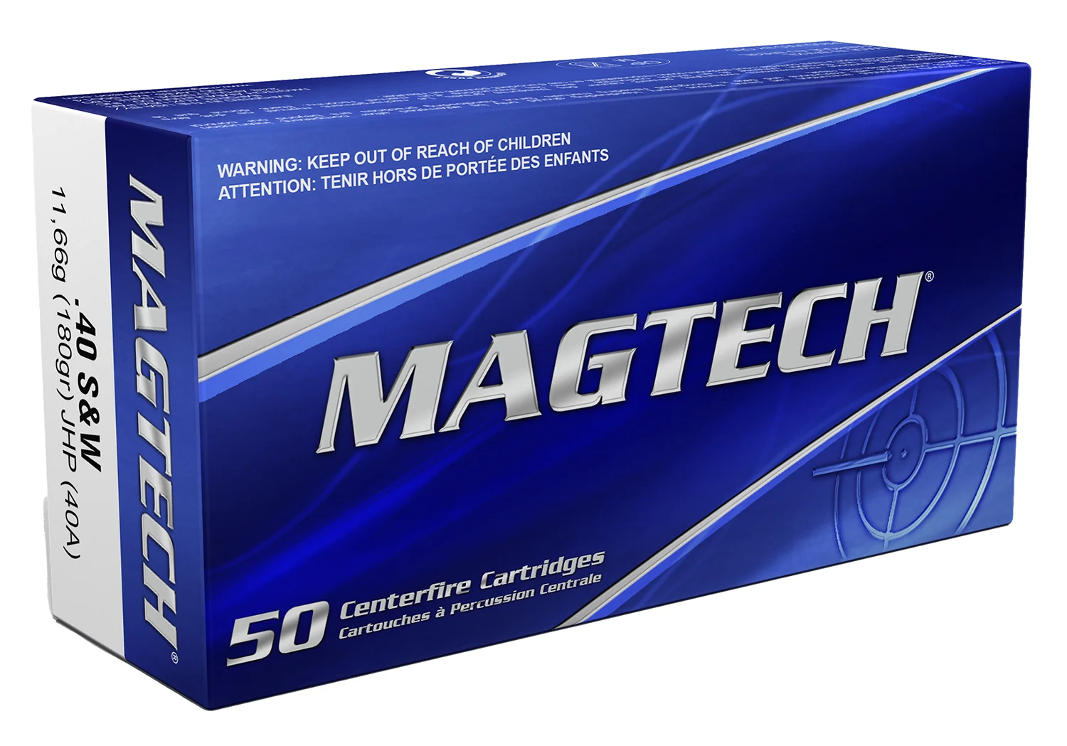 Magtech 40A Range/Training 40S&W 180gr Jacketed Hollow Point 50 Per Box/20 Case