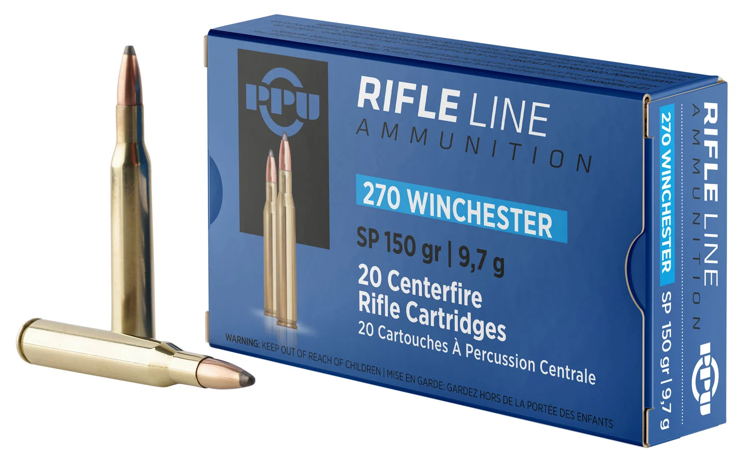 PPU PP2702 Standard Rifle 270Win 150gr Soft Point 20 Per Box/10 Case