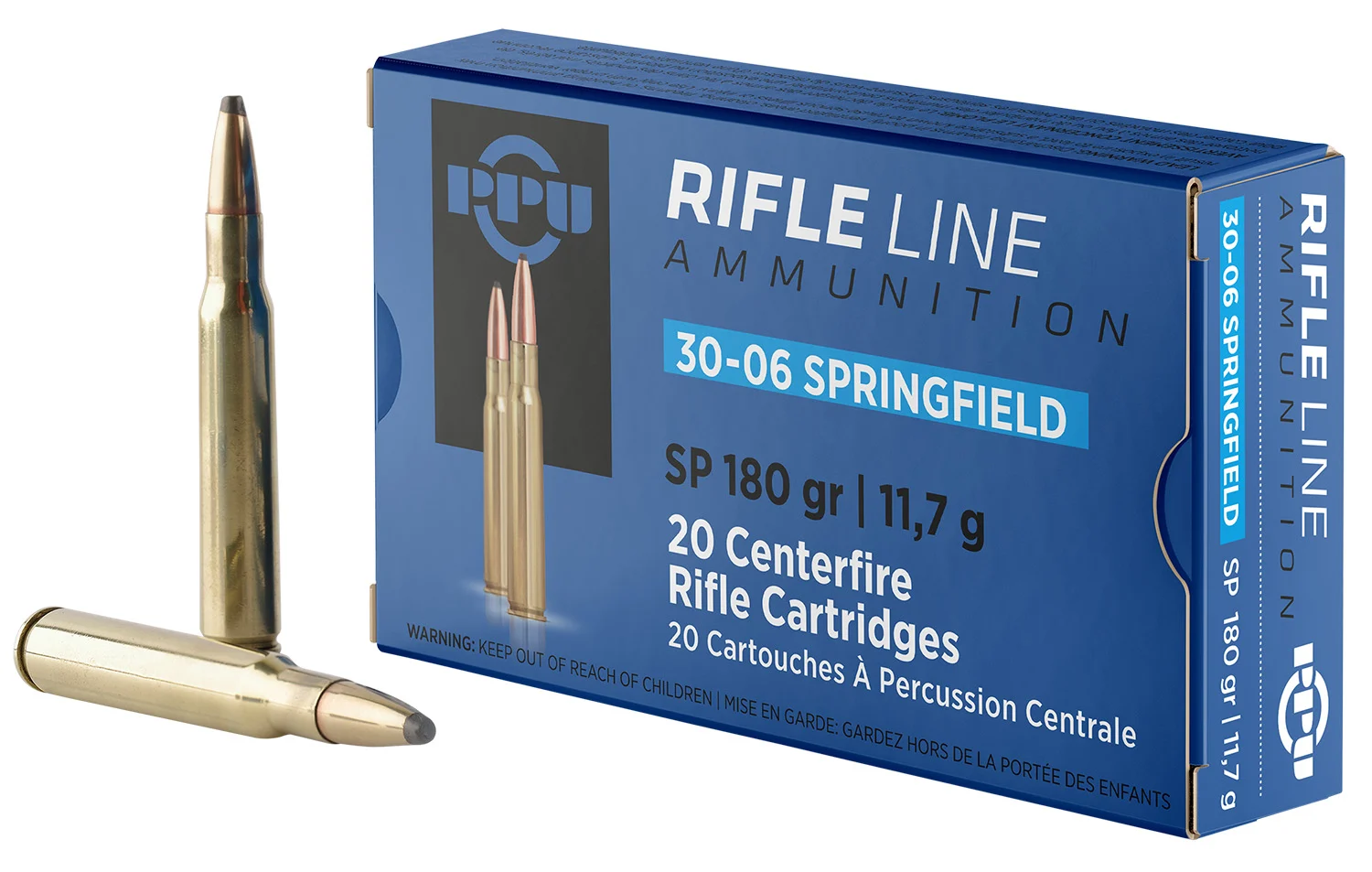 PPU PP30063 Standard Rifle 30-06Springfield 180gr Soft Point 20 Per Box/10 Case