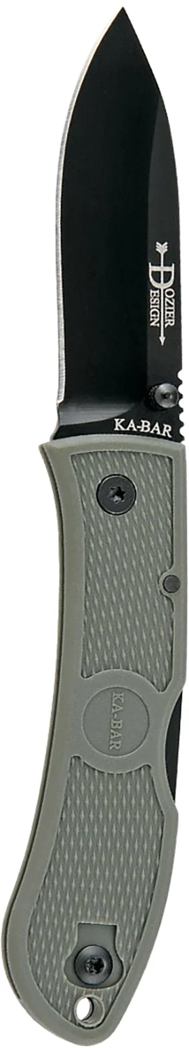 Ka-Bar 4062FG Dozier Hunter 3" Folding Drop Point Plain Japanese AUS-8A SS Blade Zytel Foliage Green Handle