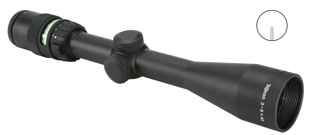 Trijicon 200008 AccuPoint Black Hardcoat Anodized 3-9x 40mm 1" Tube Illuminated Green Triangle Post Reticle
