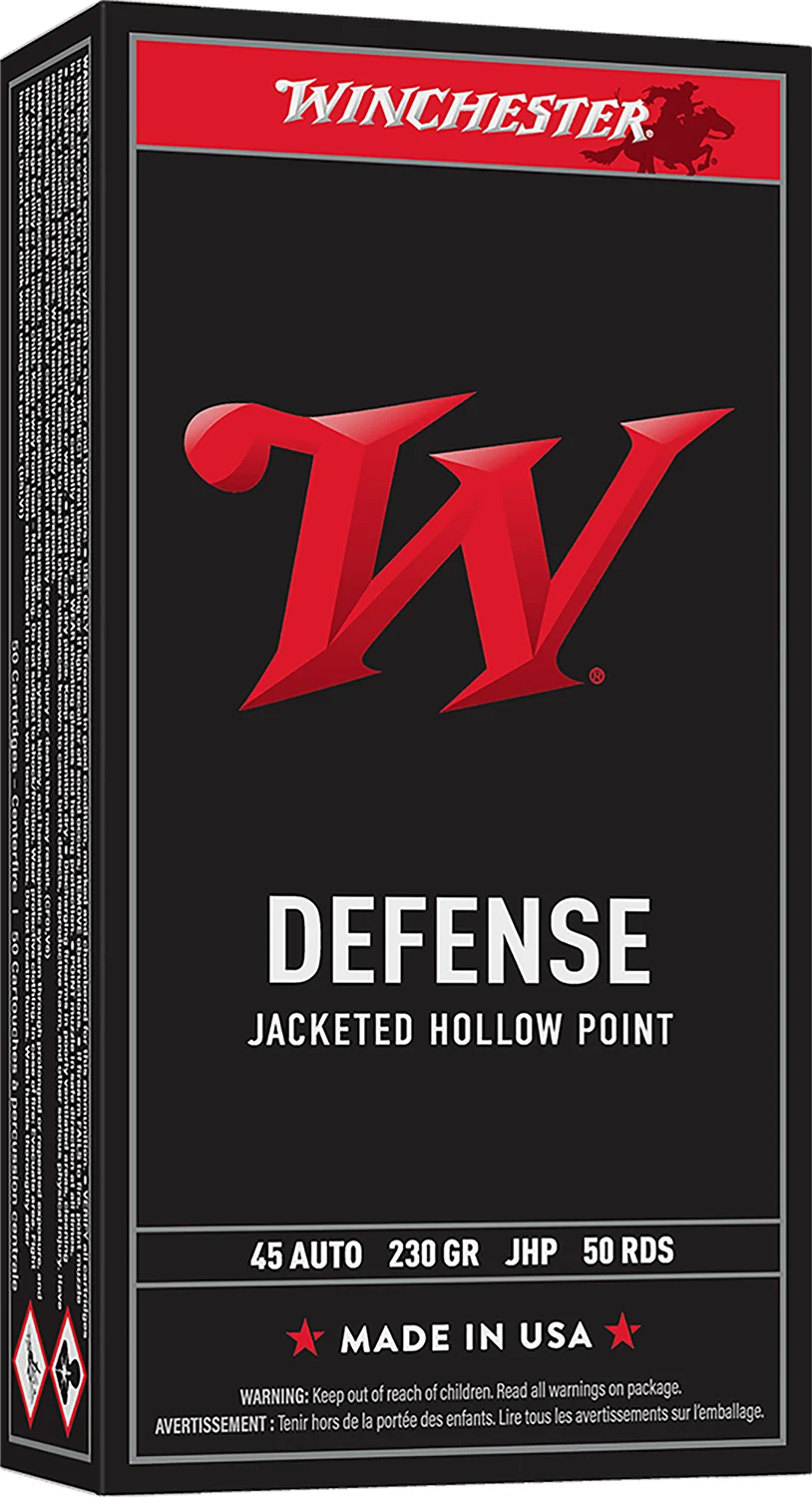 Winchester Ammo USA45JHP USA 45ACP 230gr Jacketed Hollow Point 50 Per Box/10 Case