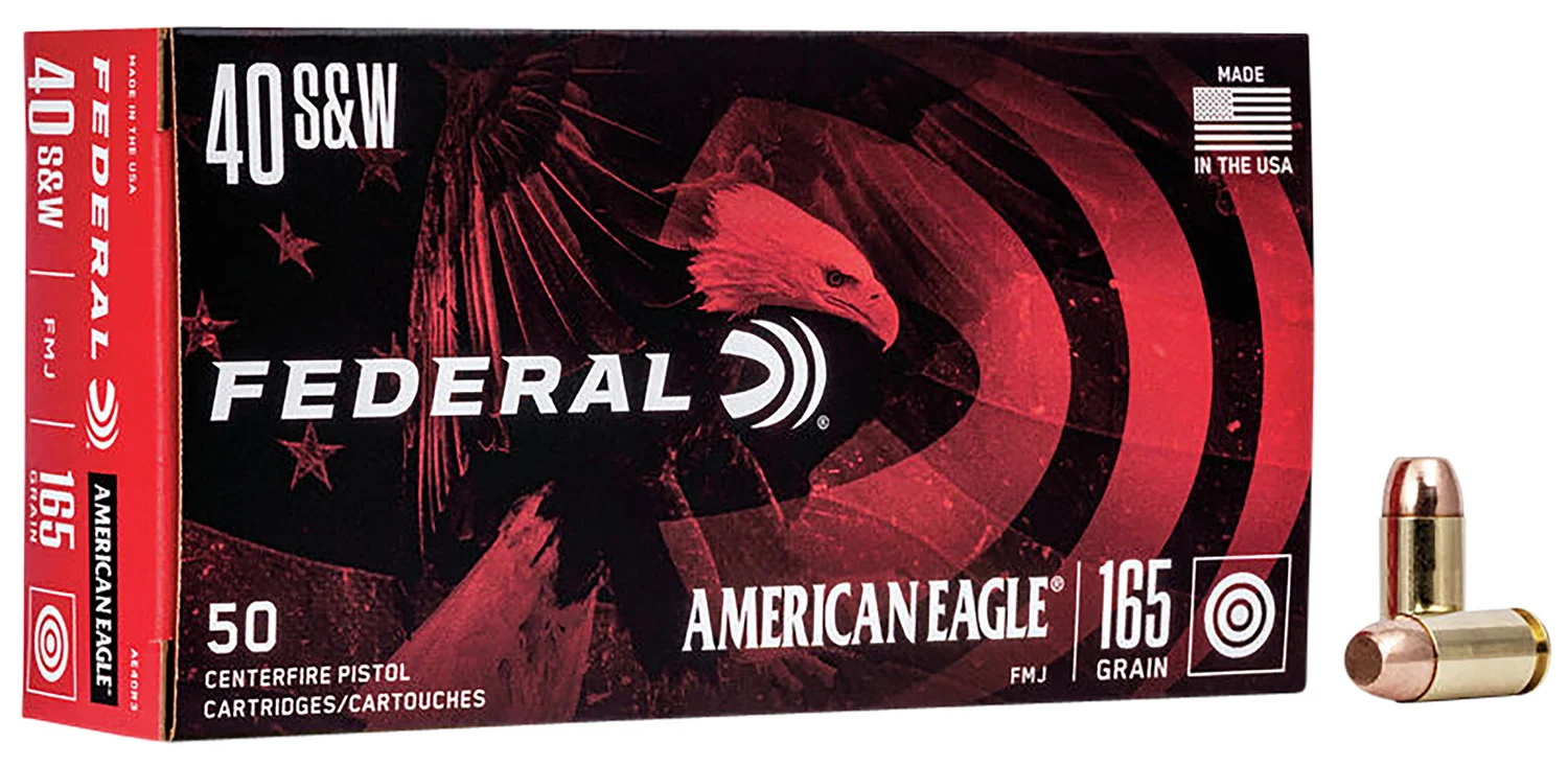 Federal AE40R3 American Eagle Handgun 40S&W 165gr Full Metal Jacket 50 Per Box/20 Case