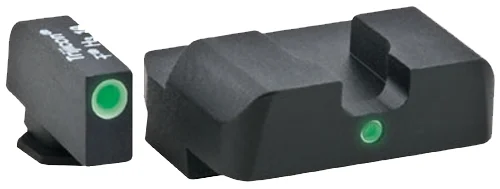 AmeriGlo GL102 i-Dot Sight Set for Glock Green Tritium White Outline Front Sight-Green Tritium Rear Sight