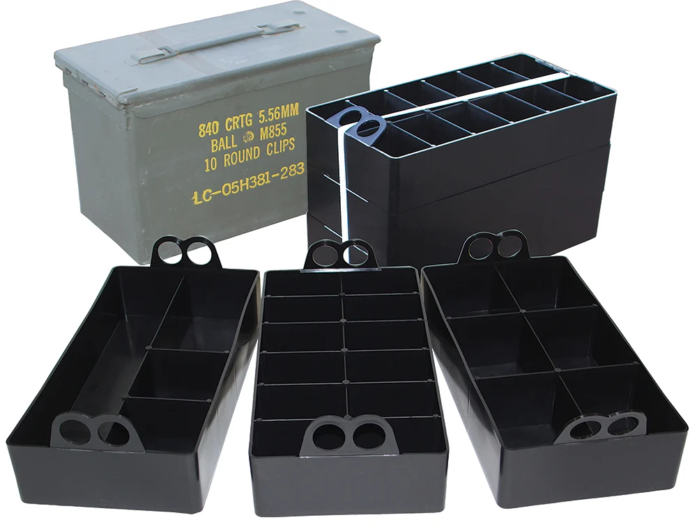 MTM AMMO缶　収納ボックス 4個セット×2セット MTM Case-Gard ACO Ammo Can Organizer Insert Black Polypropylene