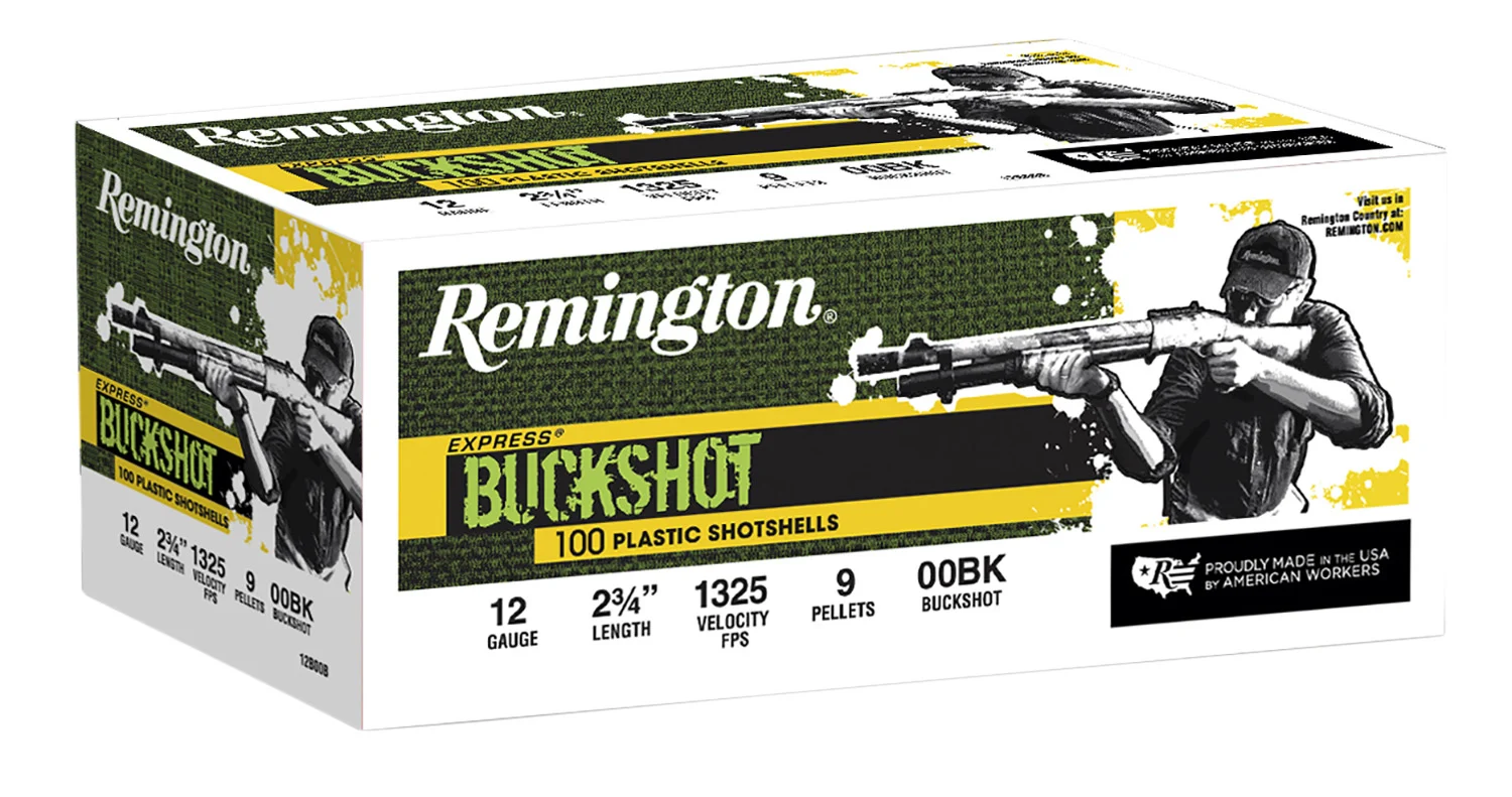 Remington Ammunition 20413 Express Buckshot 12Gauge 2.75" 00Buck Shot 100 Per Box/2 Case