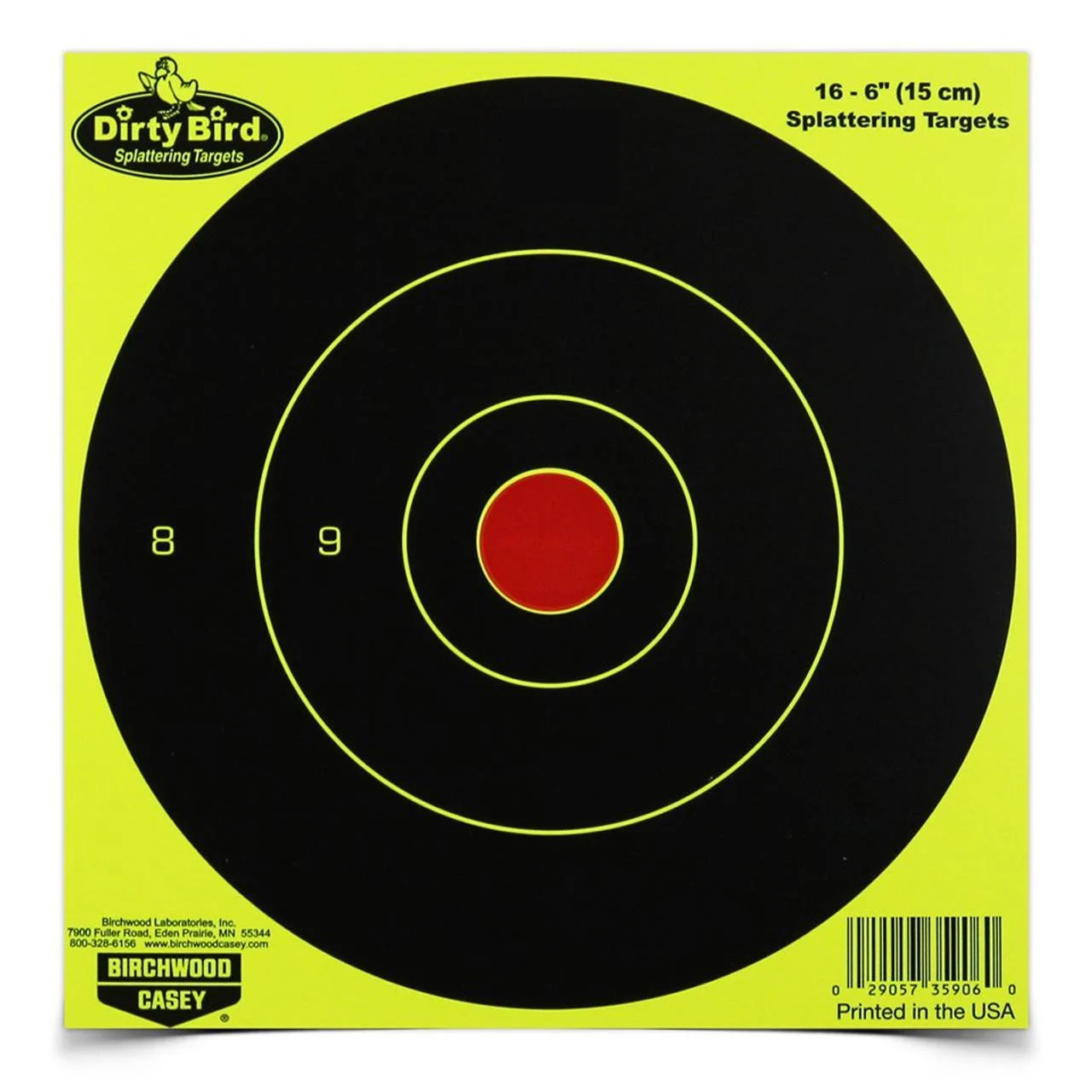 Birchwood Casey Dirty Bird 6" Yellow Bull's Eye Targets 100/ct