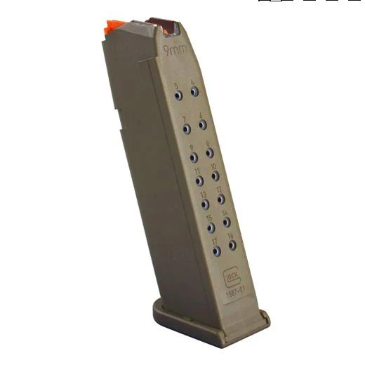 Glock Gen5 Factory Magazine G17 G17L G19 G19X G26 G34 9mm Luger - Flat Dark Earth 17/rd