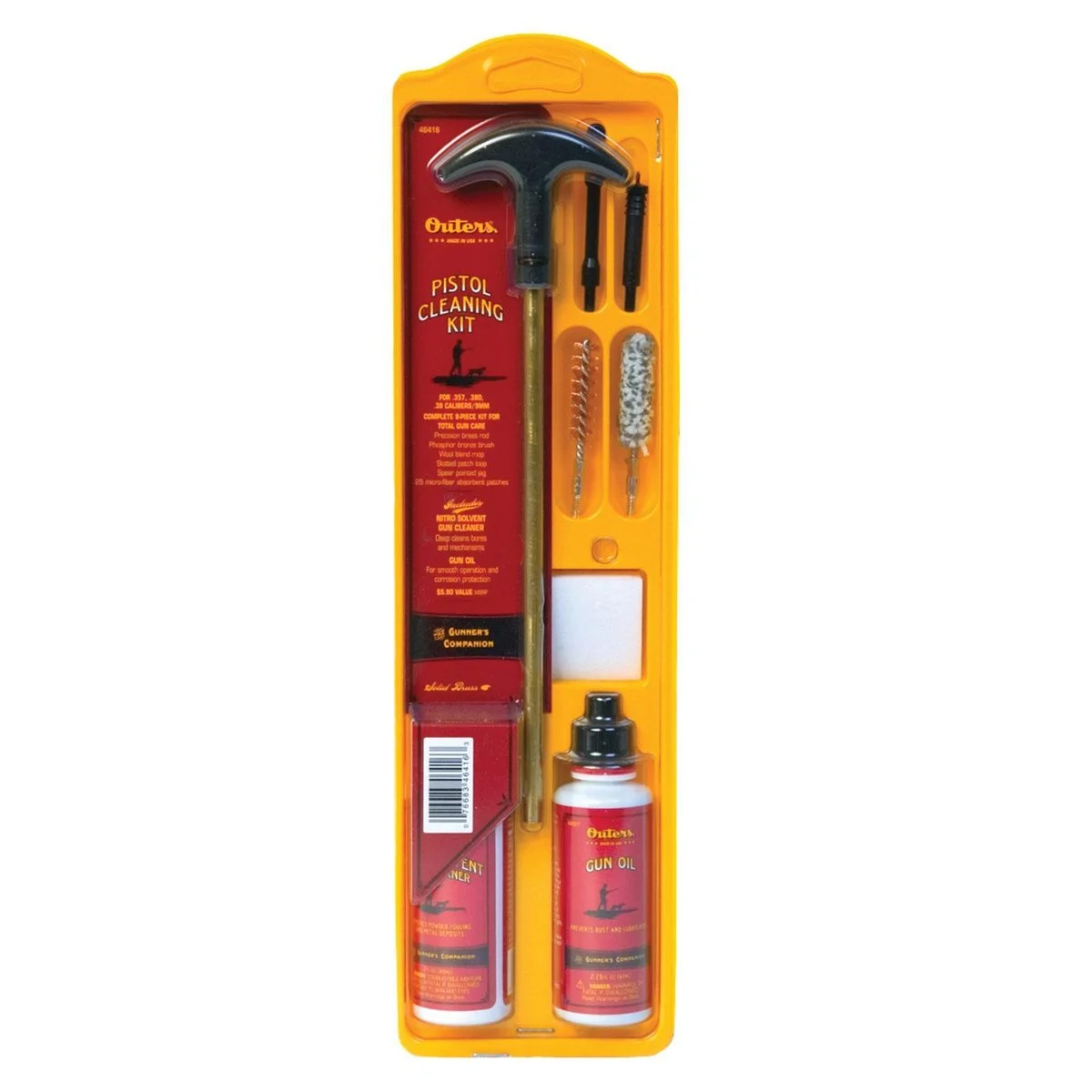 Outers Clamshell Universal Cleaning Pistol Kit - .22 cal