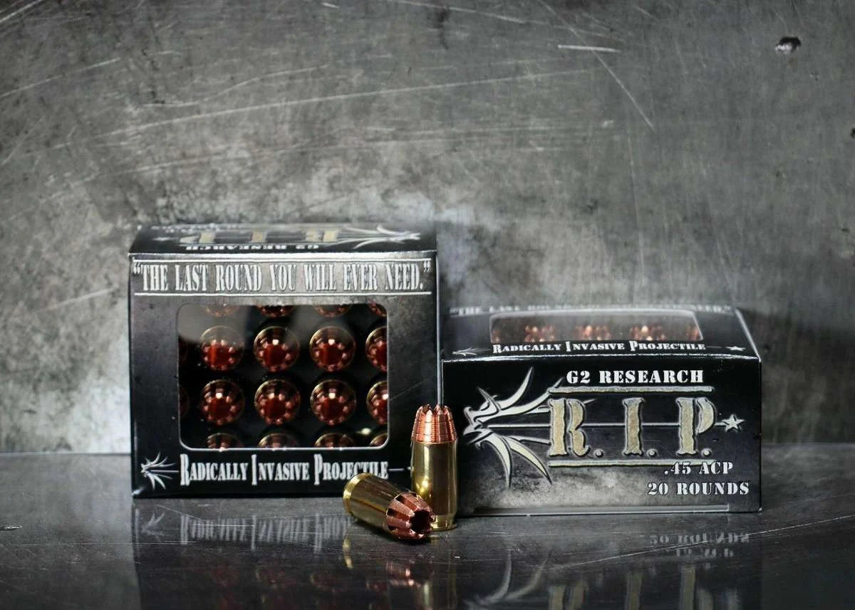 G2 Research R.I.P. Handgun Ammunition .45 ACP 162 gr HP 1020 fps 20/box