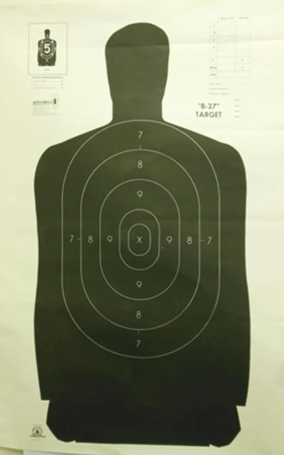 Speedwell Official NRA Police Qualification Silhouette Police Silhouette - Black - 50 yd. 24" X 45" 100/Pack