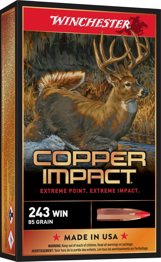WINCHESTER COPPER IMPACT 243WIN 85G LD FRE 20RD BX 200RD CASE