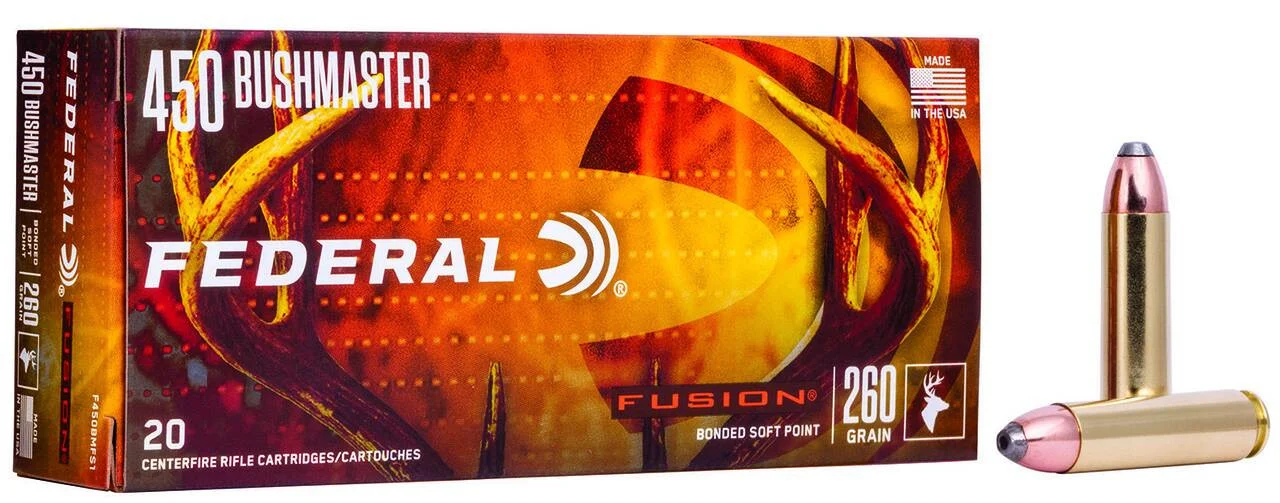FEDERAL 450 BUSHMASTER 260GR FUSION SOFT POINT 20 RD/BX 10 BX/CS