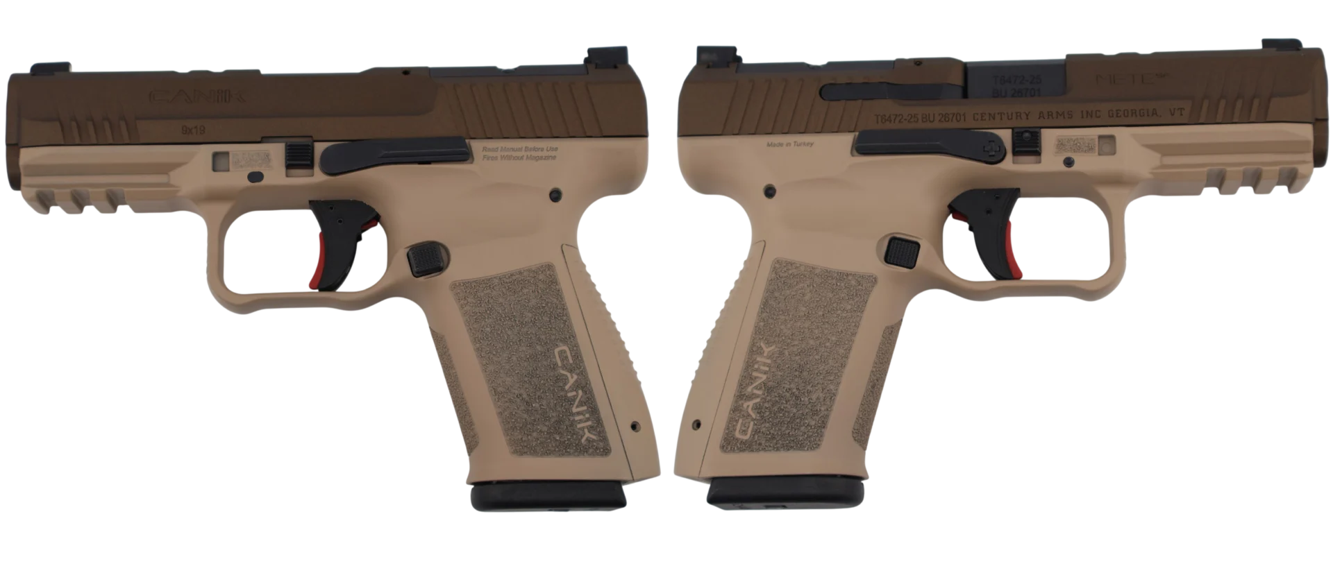 CENTURY CANIK METE SF 9MM PORTED BARREL TWO TONE TAN PSTL 4.19 BRL 1-15RD MAG