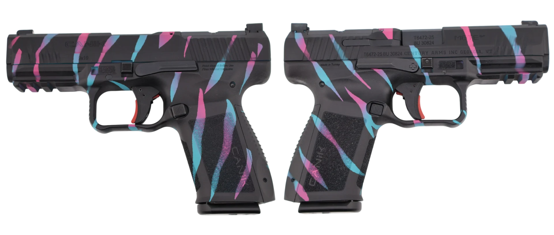 CENTURY CANIK METE SF ONE SERIES 9MM MIAMI TIGER STRIPE PSTL 4.19 BRL 1-15RD MAG